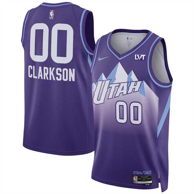 Mens Utah Jazz #00 Jordan Clarkson Purple 2024-25 City Edition Stitched Jersey Dzhi->utah jazz->NBA Jersey